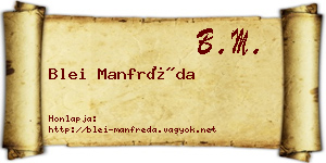 Blei Manfréda névjegykártya